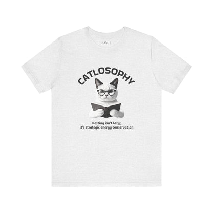 Catlosophy Unisex Jersey Maglietta a maniche corte – Design "Riposare non è pigrizia"