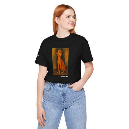 Unisex T-Shirt con cane DOGART  - MODIGLIANI - Un dipinto iconico rivisitato con i cani