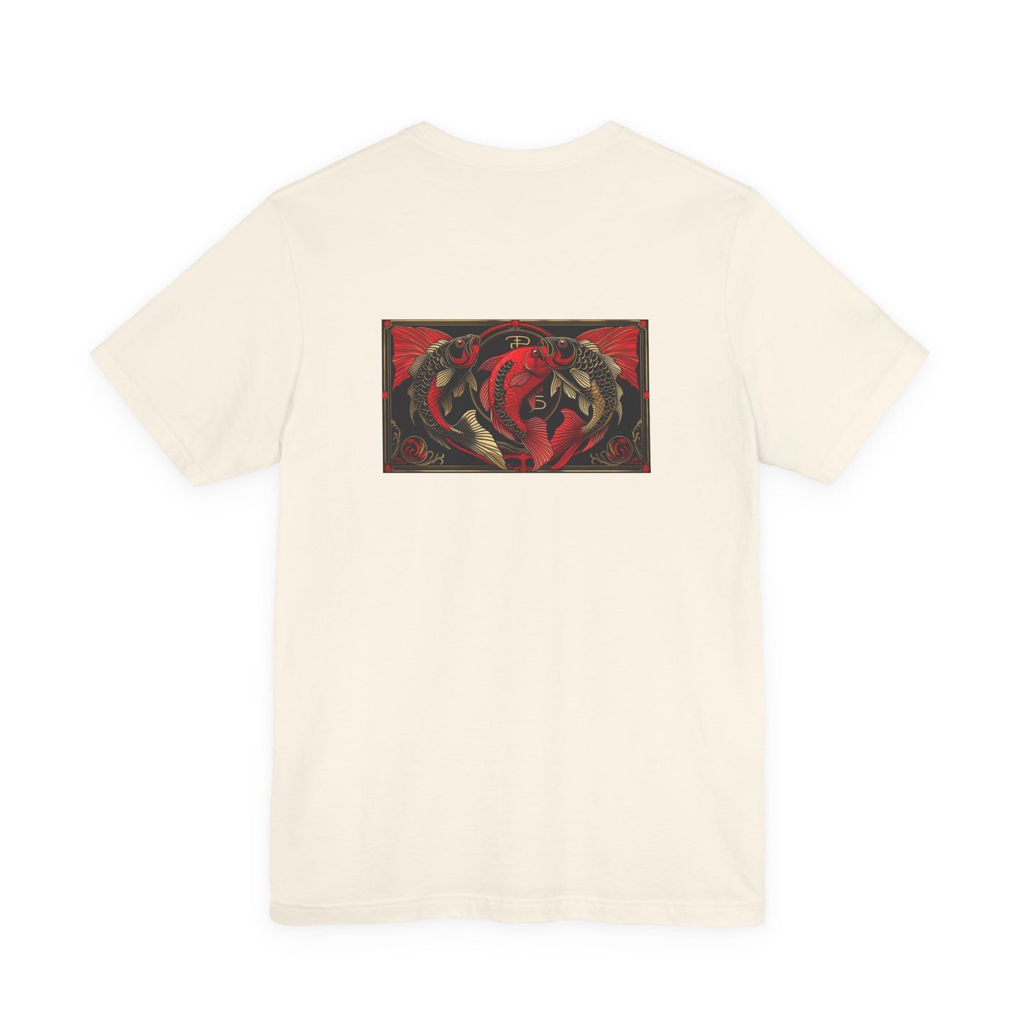 Pesci - Zodiaco gotico, maglietta con grafica rossa sul retro. Zodiaco nell'ombra
