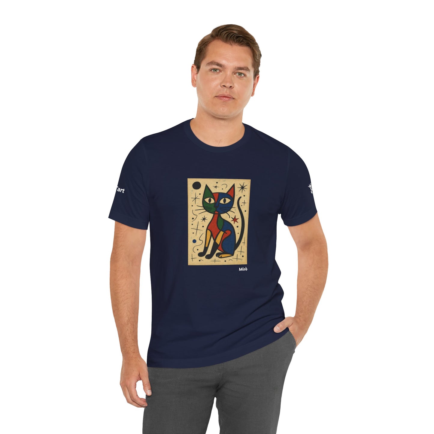 T-shirt unisex CATART - MIRO - Dipinto iconico rivisitato con i gatti
