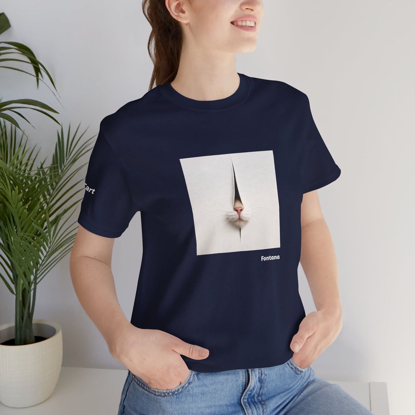 T-shirt unisex CATART - FONTANA - Un dipinto iconico rivisitato con i gatti