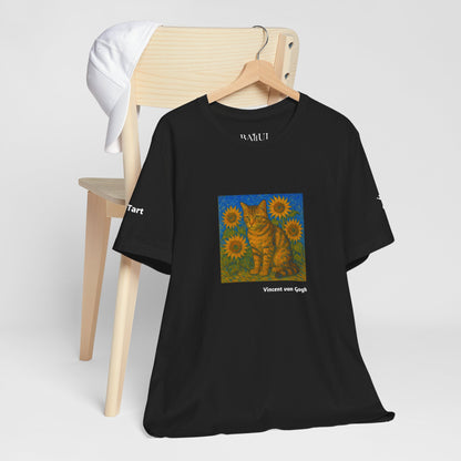 T-shirt unisex CATART - Vincent van Gogh - Un dipinto iconico rivisitato con i gatti