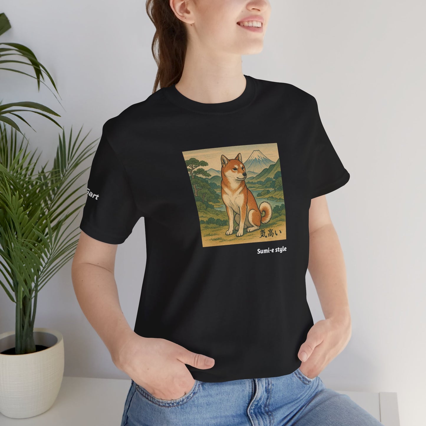 Unisex T-Shirt con cane DOGART - STILE SUMI-E - Dipinto iconico rivisitato con i cani