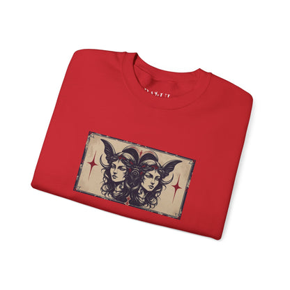 Gemelli - Felpa Zodiaco Gotico, grafica in Blu