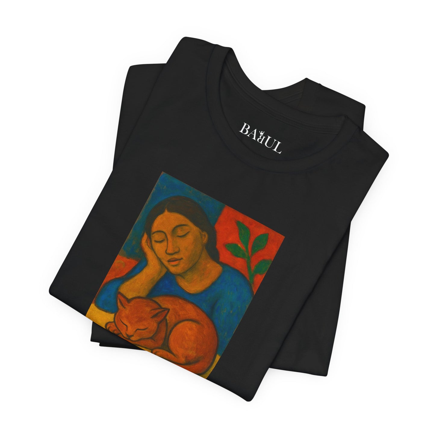 T-shirt unisex CATART - GAUGUIN - Un dipinto iconico rivisitato con i gatti