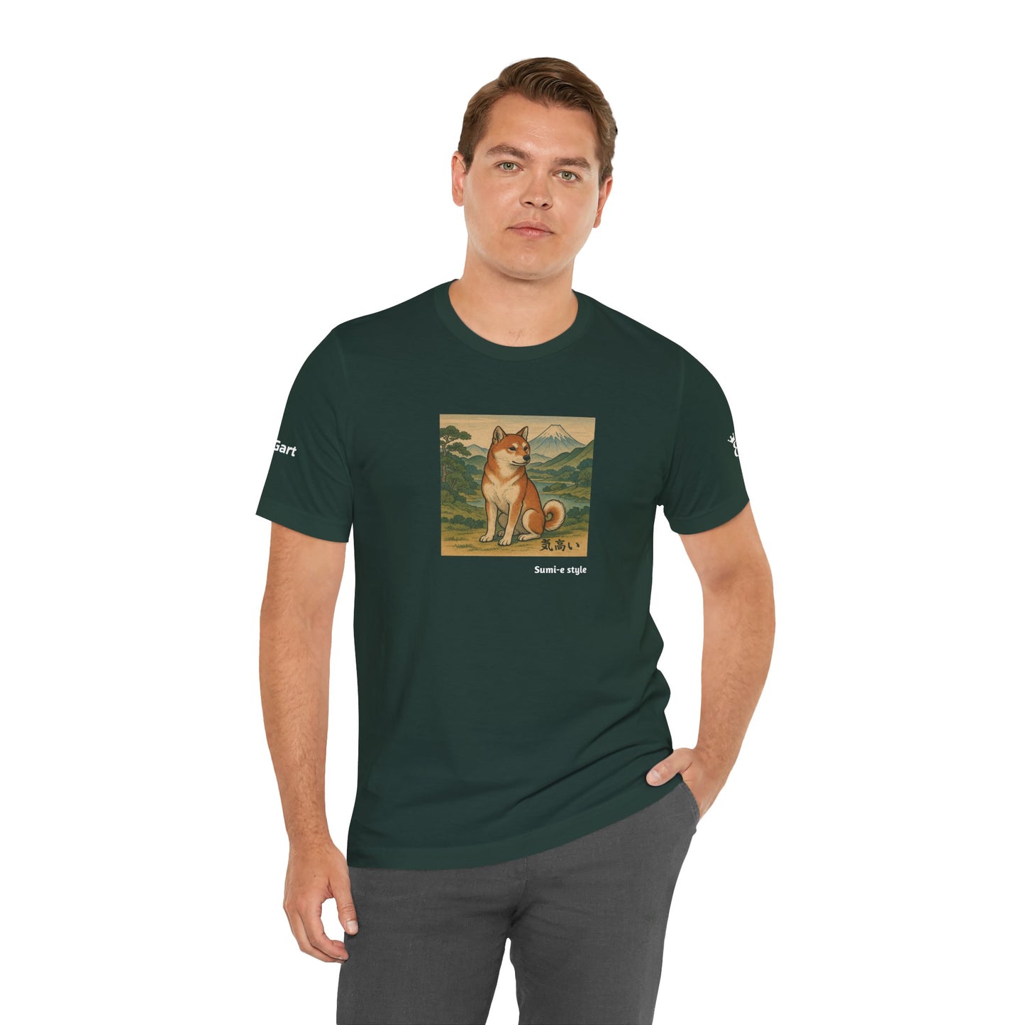 Unisex T-Shirt con cane DOGART - STILE SUMI-E - Dipinto iconico rivisitato con i cani