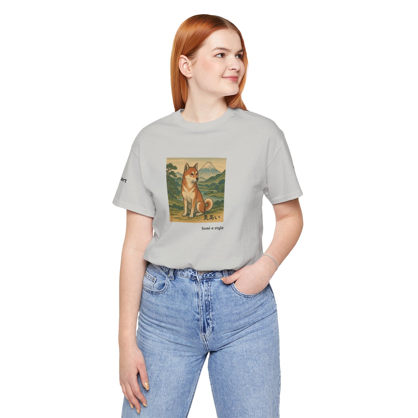 Unisex T-Shirt con cane DOGART - STILE SUMI-E - Dipinto iconico rivisitato con i cani