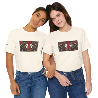 Gemelli - T-shirt Zodiaco gotico. Grafica rossa sul davanti. Zodiaco nell'ombra.