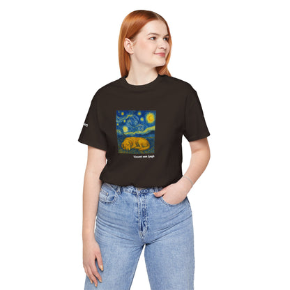 Unisex T-Shirt con cane DOGART  - VAN GOGH - Un dipinto iconico rivisitato con i cani