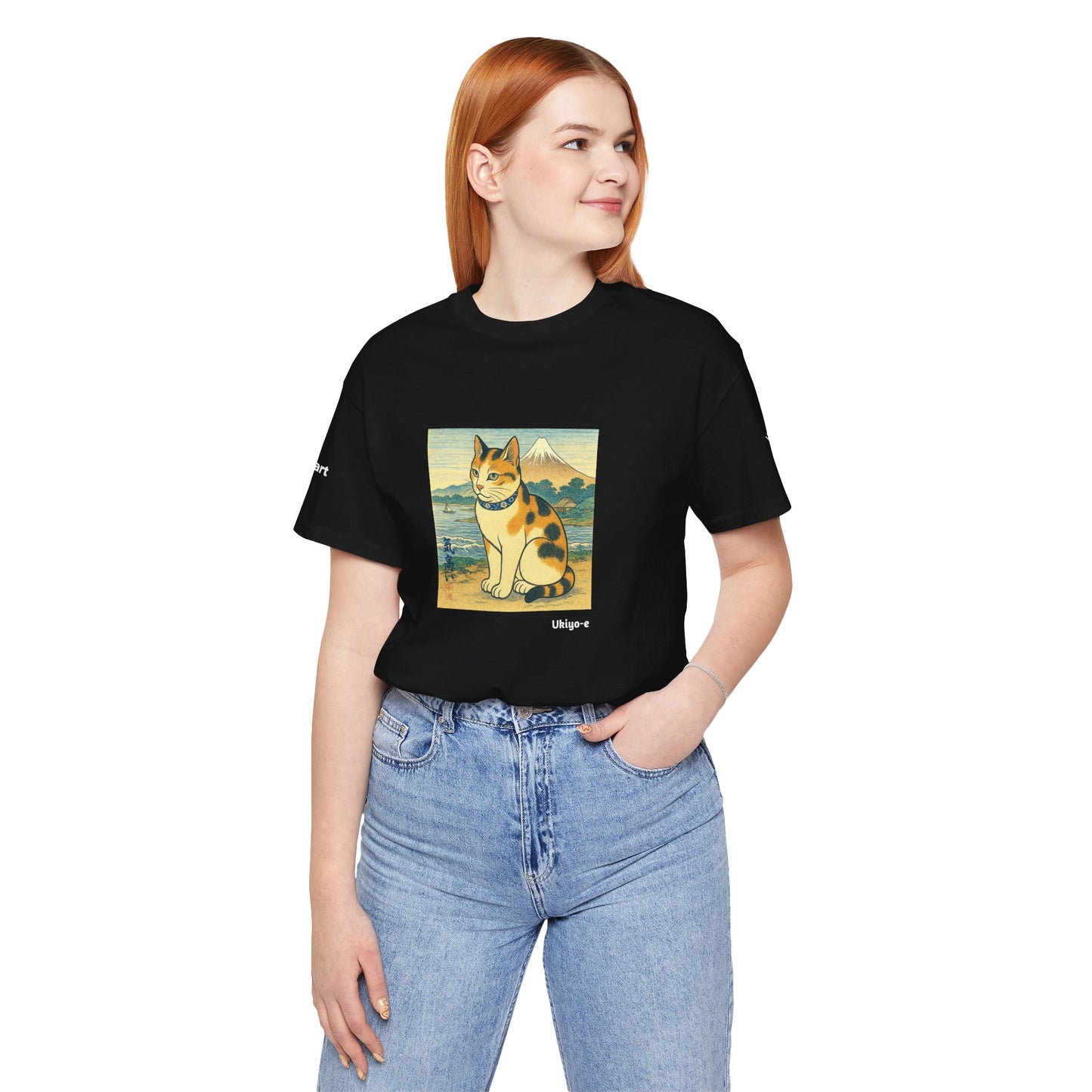 T-Shirt unisex CATART - Stile artistico giapponese UKIYO-E - Pittura iconica rivisitata con i gatti