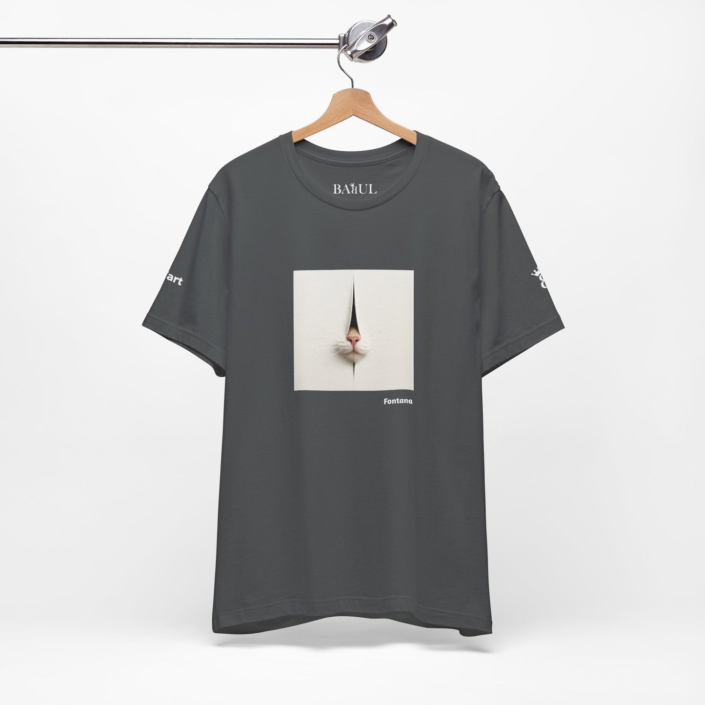 T-shirt unisex CATART - FONTANA - Un dipinto iconico rivisitato con i gatti