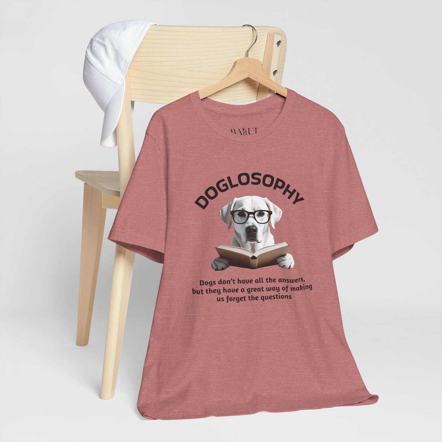 Maglietta a maniche corte unisex Doglosophy – Design "I cani non hanno tutte le risposte"