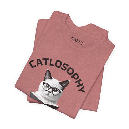 Catlosophy Maglietta unisex a maniche corte in jersey – Design "La chiave della vita"