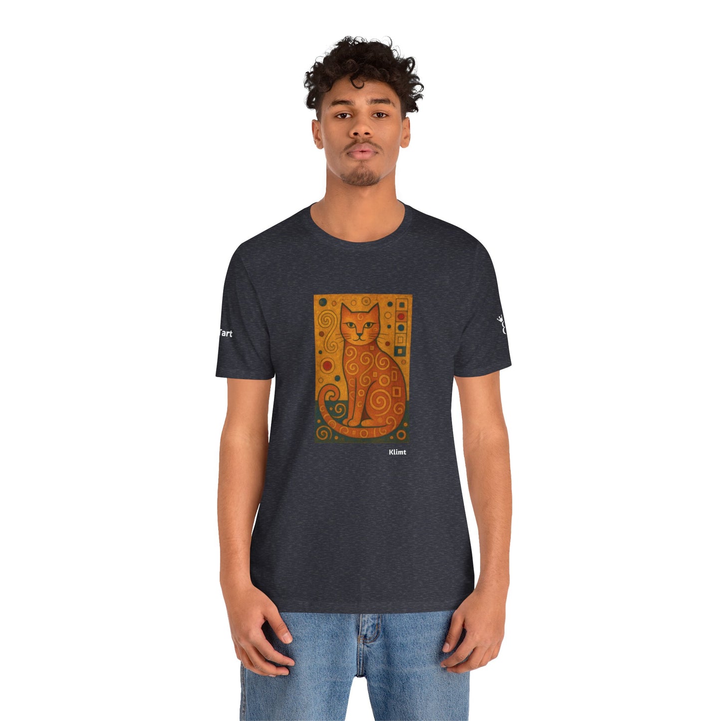 T-shirt unisex CATART - KLIMT - Dipinto iconico rivisitato con i gatti