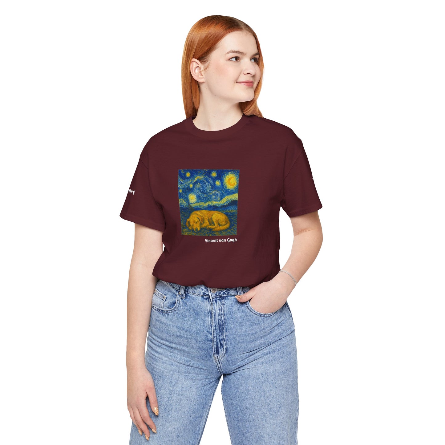 Unisex T-Shirt con cane DOGART  - VAN GOGH - Un dipinto iconico rivisitato con i cani