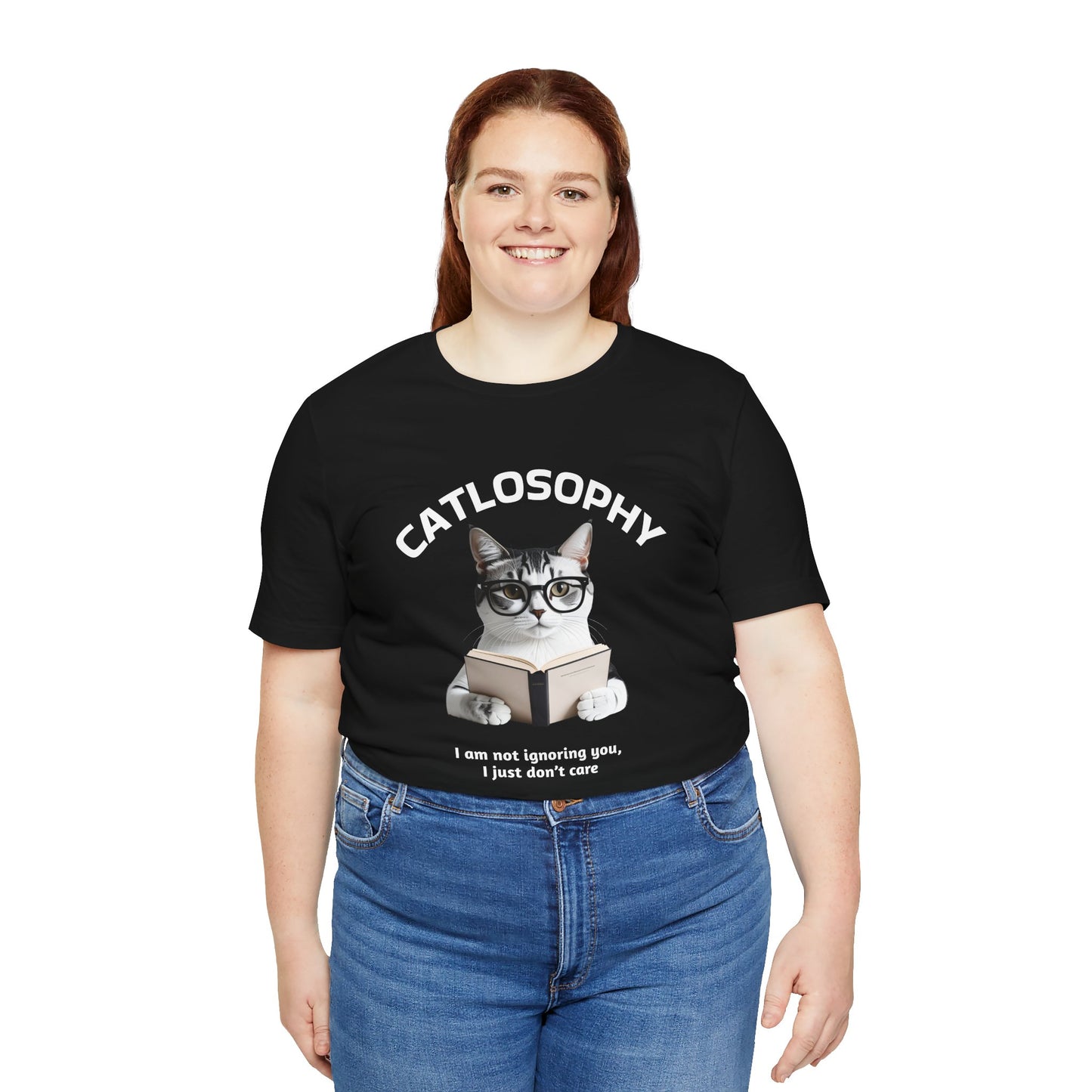 Catlosophy Unisex Jersey Maglietta a maniche corte – Design "Non ti sto ignorando, solo che non me ne frega niente"