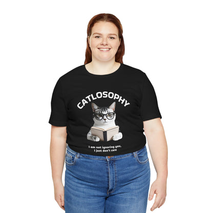 Catlosophy Unisex Jersey Maglietta a maniche corte – Design "Non ti sto ignorando, solo che non me ne frega niente"
