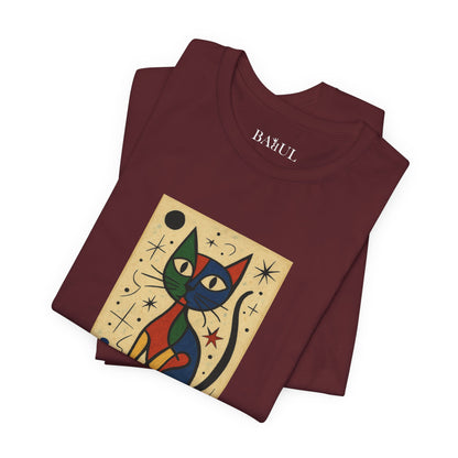 T-shirt unisex CATART - MIRO - Dipinto iconico rivisitato con i gatti