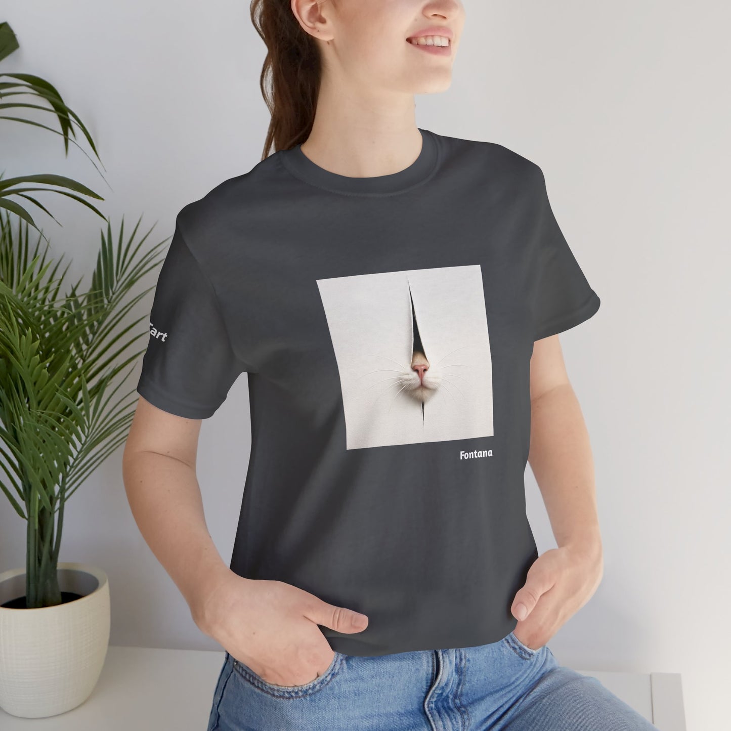 T-shirt unisex CATART - FONTANA - Un dipinto iconico rivisitato con i gatti