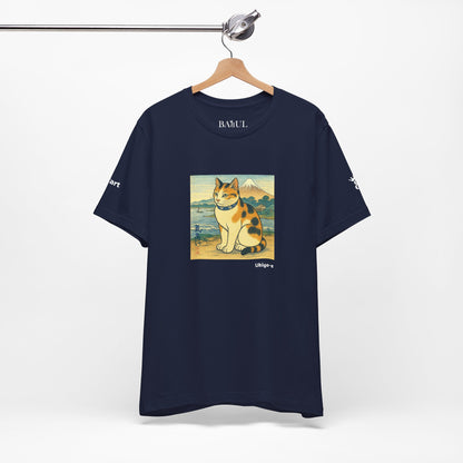 T-Shirt unisex CATART - Stile artistico giapponese UKIYO-E - Pittura iconica rivisitata con i gatti