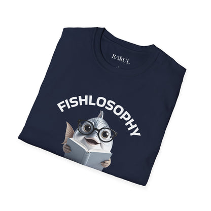 Maglietta unisex Fishlosophy - Design con vibrazioni oceaniche e domande sulla vita - La cura per tutte le malattie è l'acqua salata.