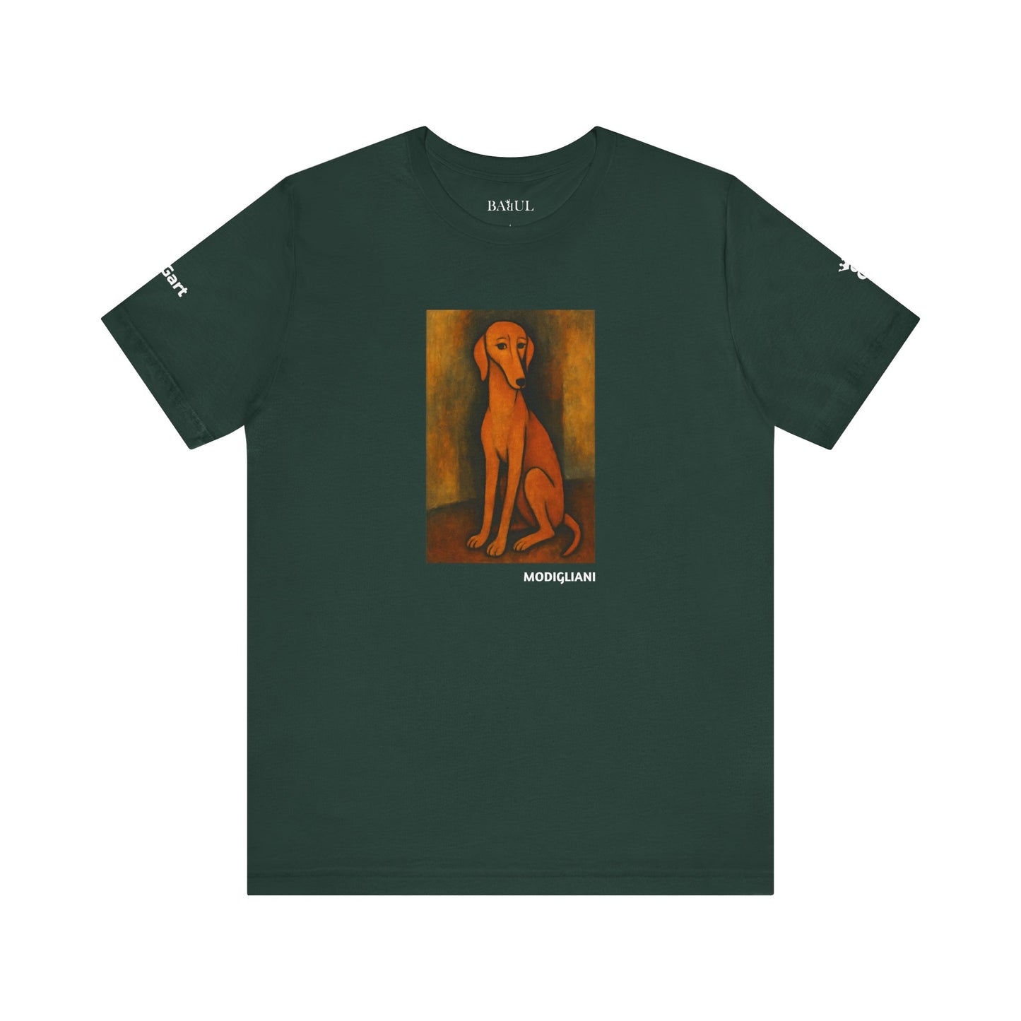 Unisex T-Shirt con cane DOGART  - MODIGLIANI - Un dipinto iconico rivisitato con i cani