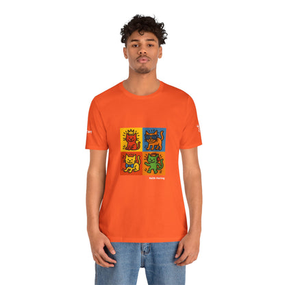 T-shirt unisex CATART - KEITH HARING - Un dipinto iconico rivisitato con i gatti