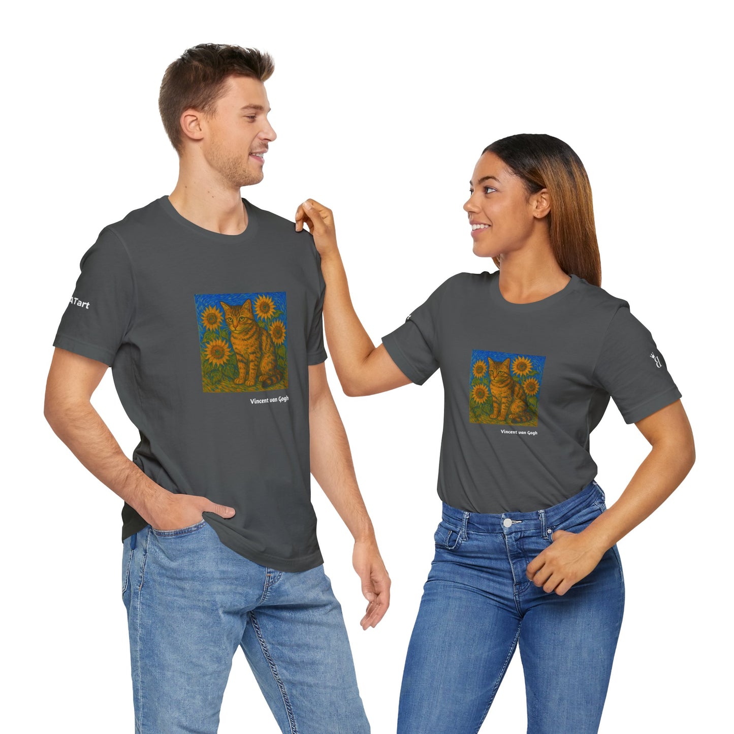 T-shirt unisex CATART - Vincent van Gogh - Un dipinto iconico rivisitato con i gatti