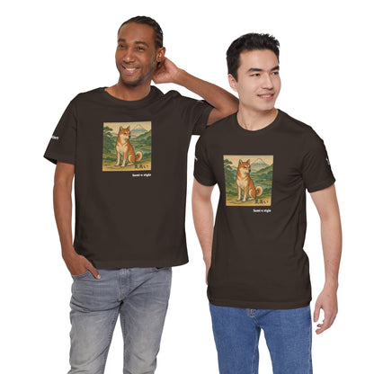 Unisex T-Shirt con cane DOGART - STILE SUMI-E - Dipinto iconico rivisitato con i cani