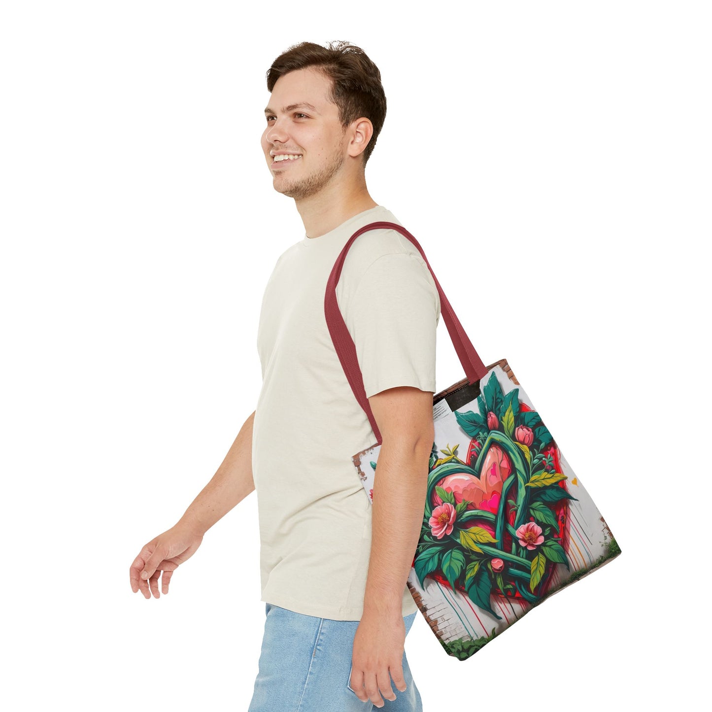 Artistic Surge - Eco-Friendly Canvas Tote Bag - HEARTS OF LOVE
