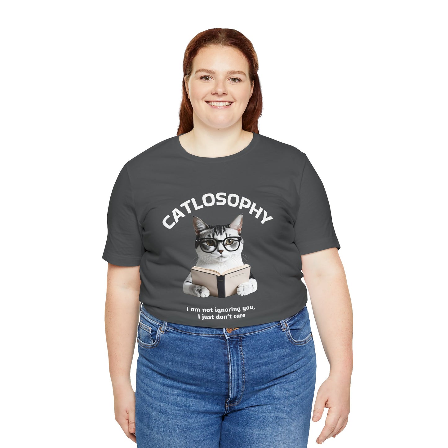 Catlosophy Unisex Jersey Maglietta a maniche corte – Design "Non ti sto ignorando, solo che non me ne frega niente"