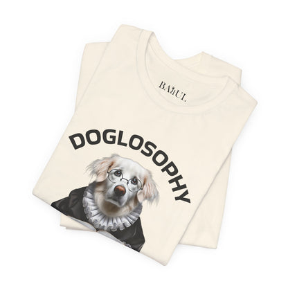 Maglietta a maniche corte unisex Doglosophy – Design "I cani sono come gli umani ma senza difetti"