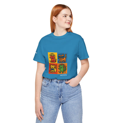 T-shirt unisex CATART - KEITH HARING - Un dipinto iconico rivisitato con i gatti