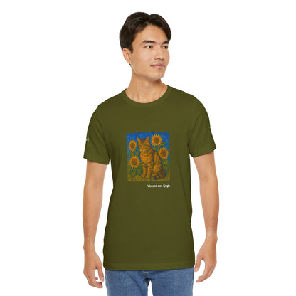 T-shirt unisex CATART - Vincent van Gogh - Un dipinto iconico rivisitato con i gatti