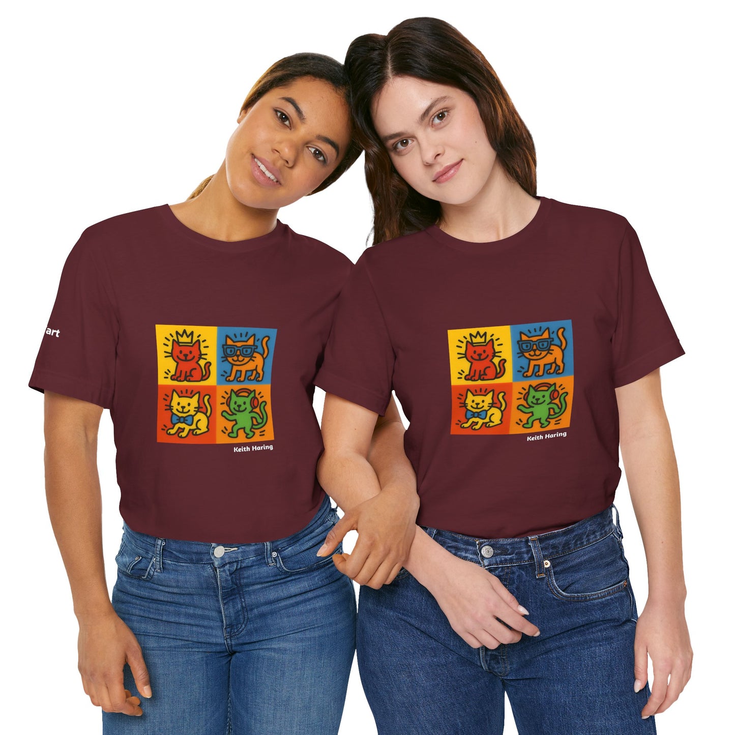 T-shirt unisex CATART - KEITH HARING - Un dipinto iconico rivisitato con i gatti