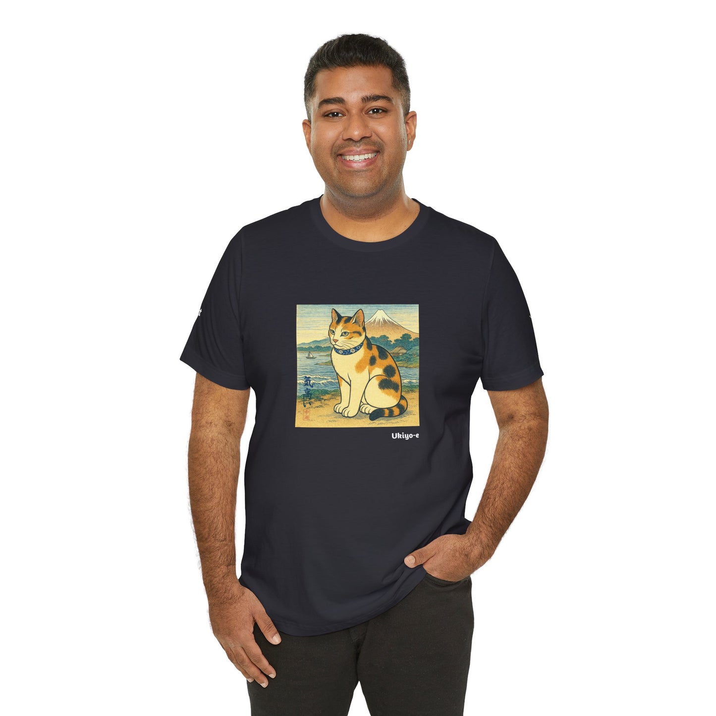 T-Shirt unisex CATART - Stile artistico giapponese UKIYO-E - Pittura iconica rivisitata con i gatti