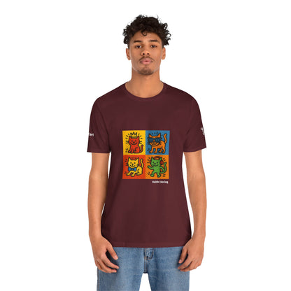 T-shirt unisex CATART - KEITH HARING - Un dipinto iconico rivisitato con i gatti