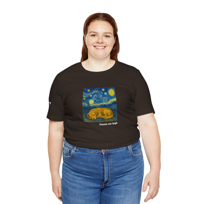 Unisex T-Shirt con cane DOGART  - VAN GOGH - Un dipinto iconico rivisitato con i cani