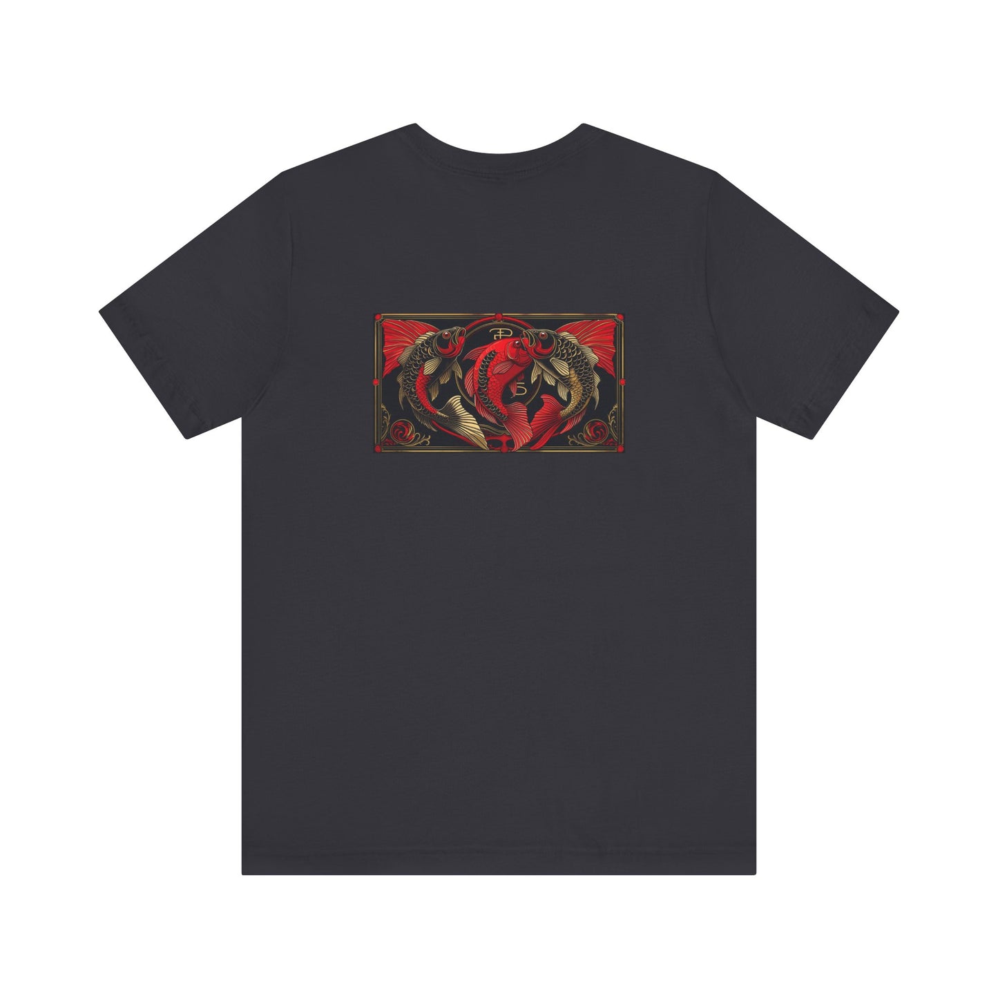Pesci - Zodiaco gotico, maglietta con grafica rossa sul retro. Zodiaco nell'ombra