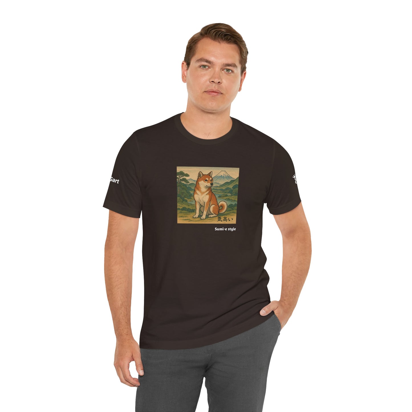 Unisex T-Shirt con cane DOGART - STILE SUMI-E - Dipinto iconico rivisitato con i cani
