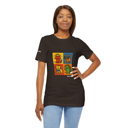 T-shirt unisex CATART - KEITH HARING - Un dipinto iconico rivisitato con i gatti
