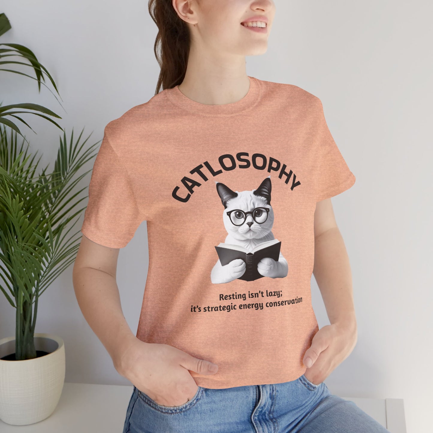 Catlosophy Unisex Jersey Maglietta a maniche corte – Design "Riposare non è pigrizia"