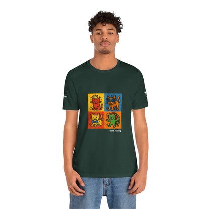 T-shirt unisex CATART - KEITH HARING - Un dipinto iconico rivisitato con i gatti