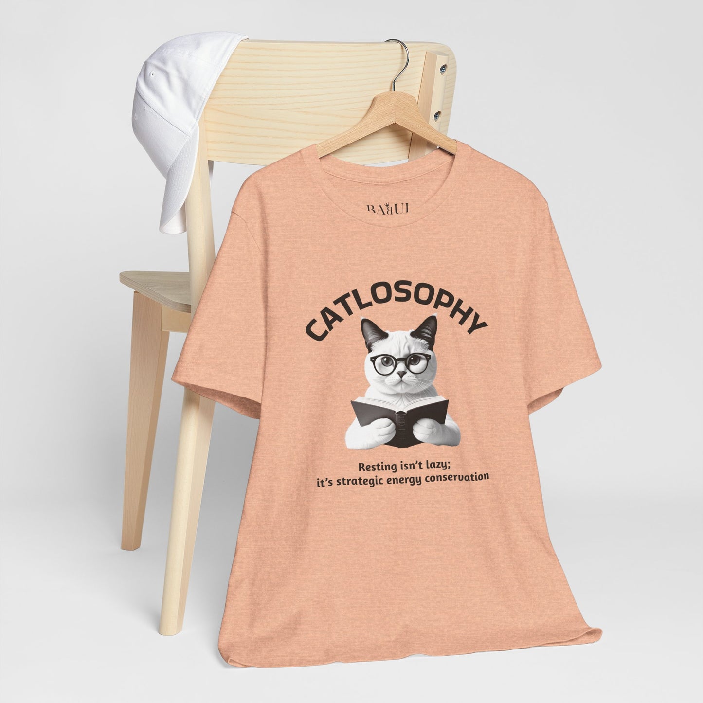 Catlosophy Unisex Jersey Maglietta a maniche corte – Design "Riposare non è pigrizia"
