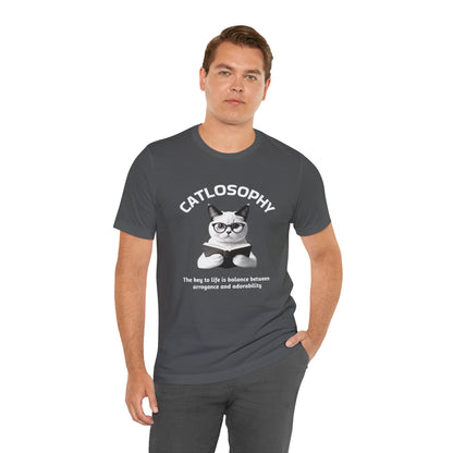 Catlosophy Maglietta unisex a maniche corte in jersey – Design "La chiave della vita"