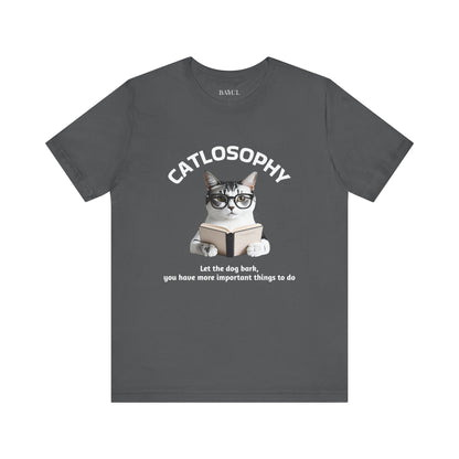 Maglietta a maniche corte unisex Catlosophy – Design "Lascia che il cane abbai"