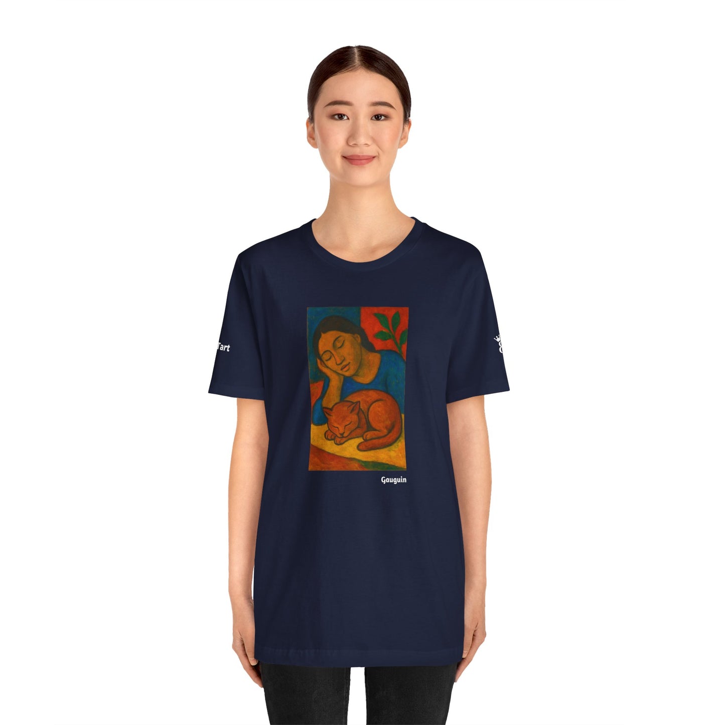 T-shirt unisex CATART - GAUGUIN - Un dipinto iconico rivisitato con i gatti