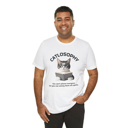 Catlosophy Unisex Jersey Maglietta a maniche corte – Design "Non puoi accontentare tutti"