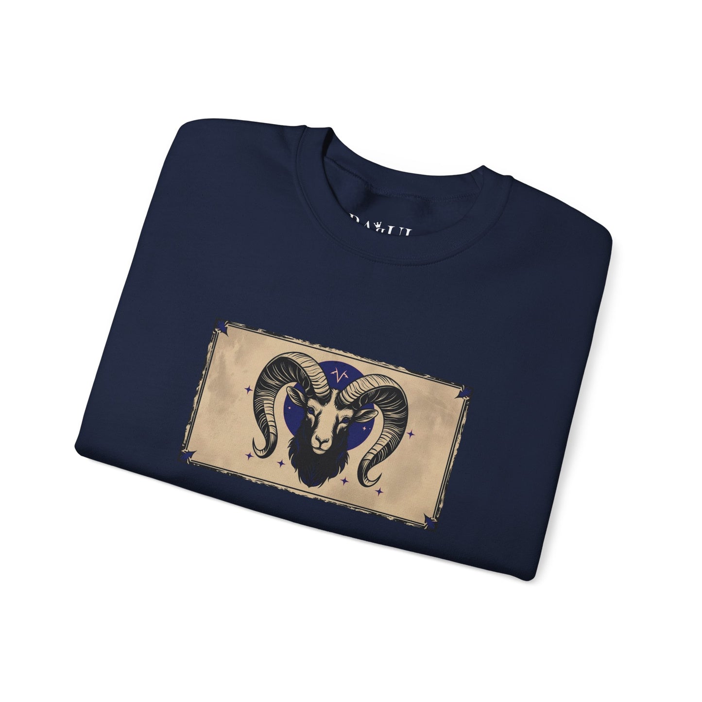 Ariete - Felpa Zodiaco Gotico, grafica in Blu