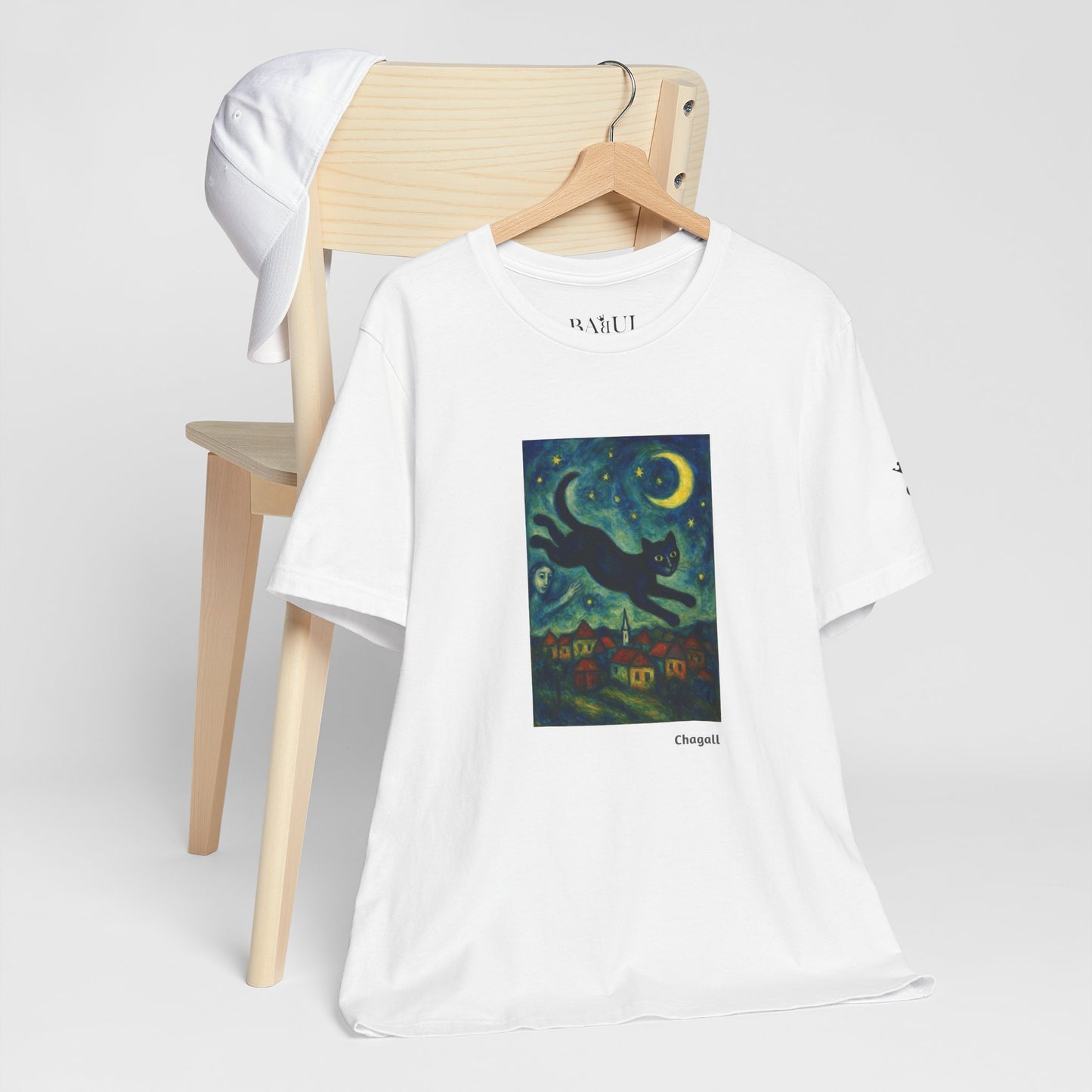T-shirt unisex CATART - MARC CHAGALL - Un dipinto iconico rivisitato con i gatti